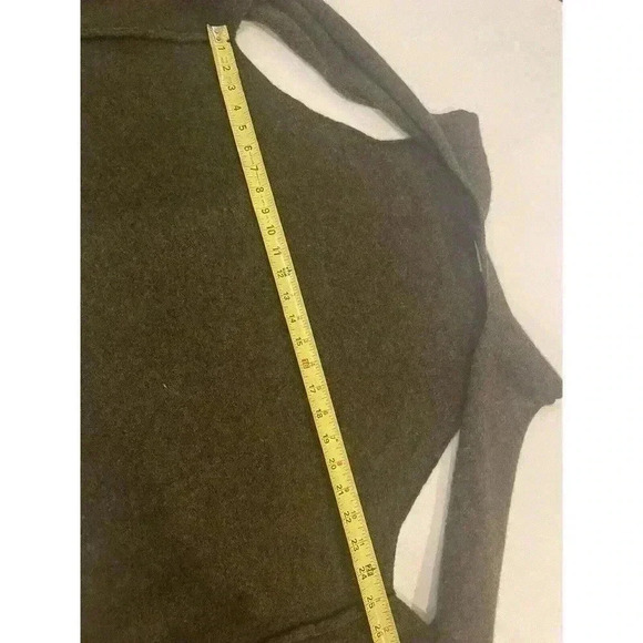 Eskandar Merino Wool Blend Open Front Cardigan Vest Sleeveless Brown Knit 1size - Picture 7 of 9